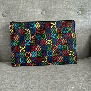 GUCCI GG Psychedelic Second Bag 601087 PVC Leather Multicolor pouch